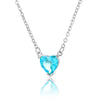 Love Zirconia Heart Necklace Blue