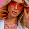 Isla Prong Cuban Chain Pink