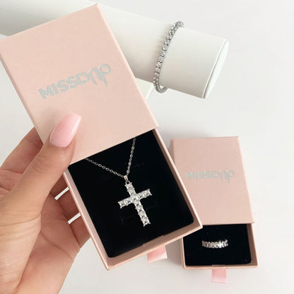 Esme Zirconia Silver Cross